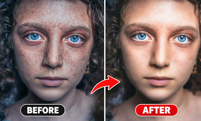 professionally retouch skin, remove pimples and enhance portraits