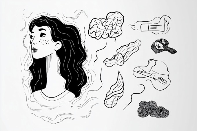draw line art minimalist doodle illustrations