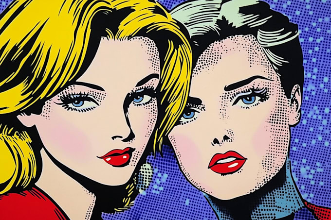 do a retro pop art roy lichtenstein style