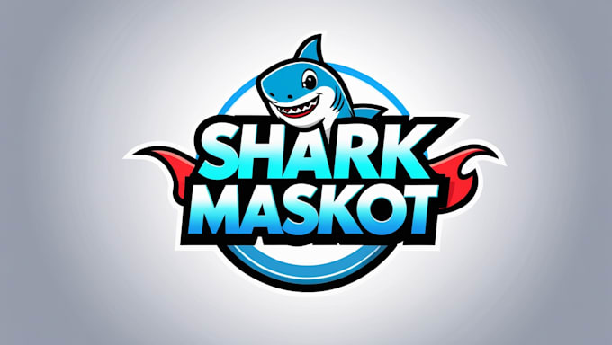 do creative shark mascot logo in 2 days