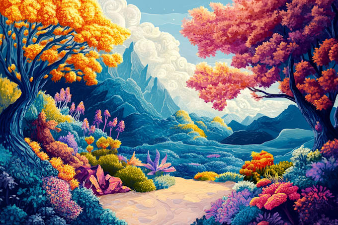 create a fantasy landscape, background, environment scene