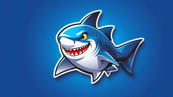do creative shark mascot logo in 24 hours