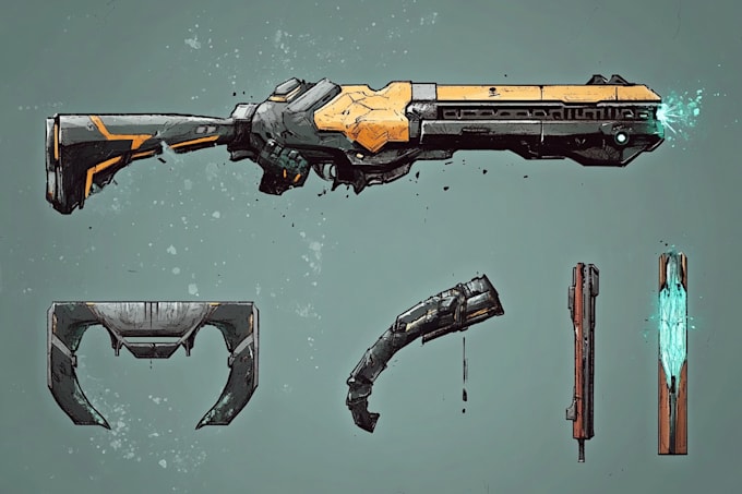 design unique weapons illustrations
