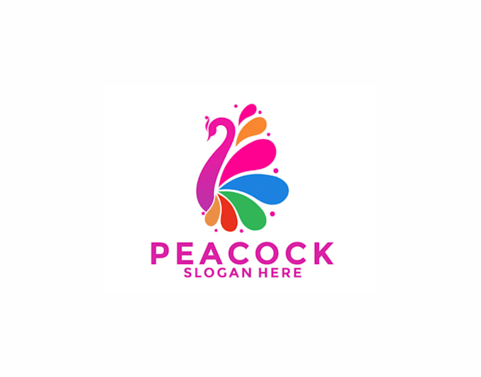 design a unique peacock logo with feathers and royal style