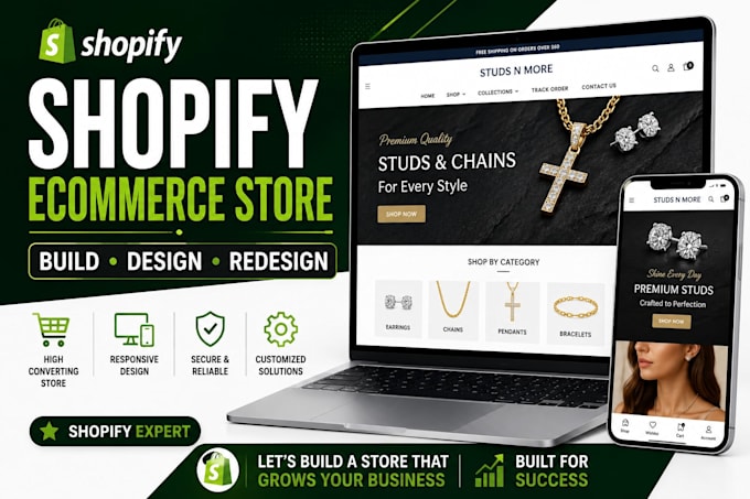 do shopify website design and shopify store setup