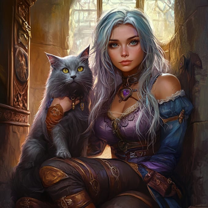 make artwork for fictional fantasy characters