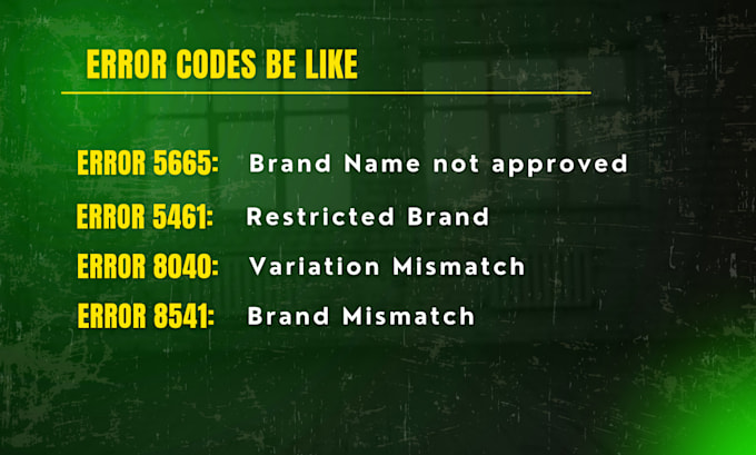 fix amazon brand name errors, update title, and resolve variation listing