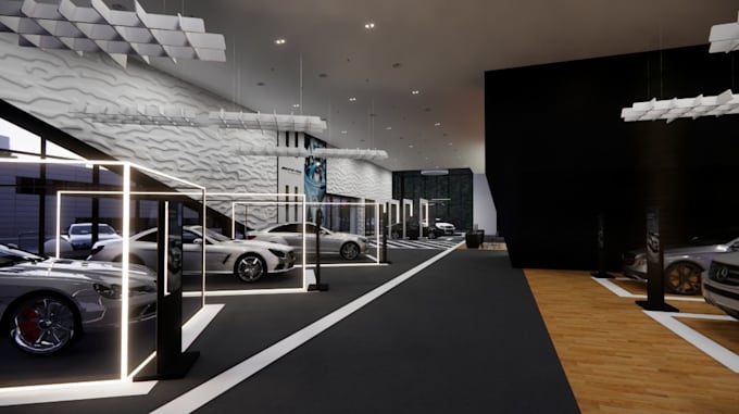 Enscape 3d car showroom,car dealership rendering,3d auto repair shop,3d ...