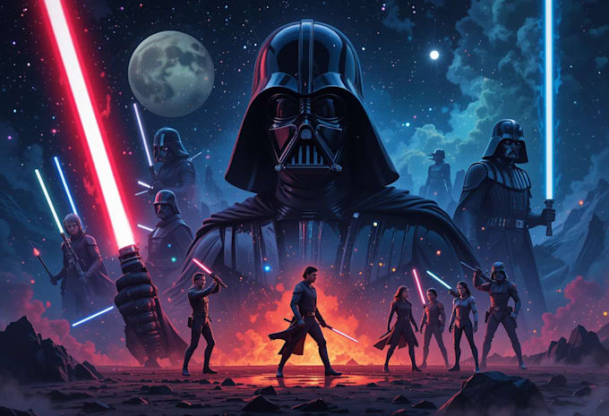create star wars and sci fi illustration