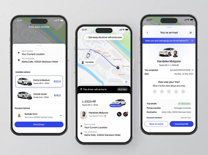 create taxi and bike booking app android and ios app