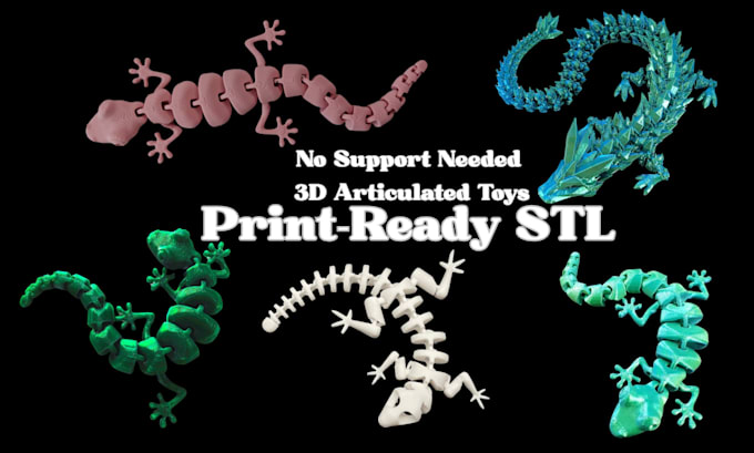 Do 3d articulated animal, 3d flexi model, toys, dragon stl files for 3d ...