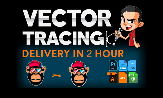 vector trace, recreate, convert to vector or vectorize logo