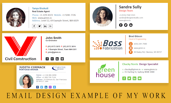 make clickable HTML email signature for gmail, outlook, more