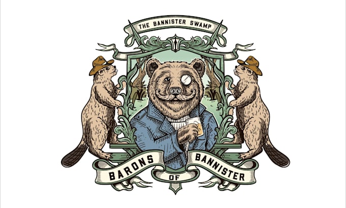 create hand drawn vintage coat of arms, family crest