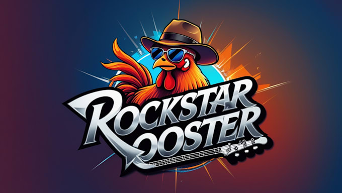 design unique rockstar rooster logo for your business