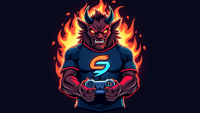do awesome demon mascot logo design