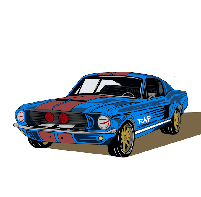 custom retro car illustration