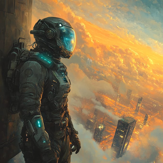 make a game character art or sci fi character illustration