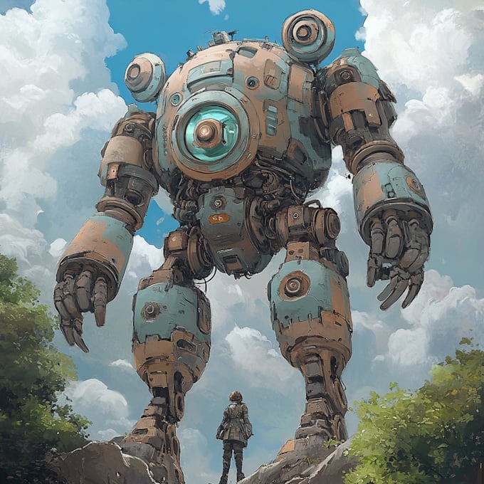 draw mecha helmet, weapon, armor concept