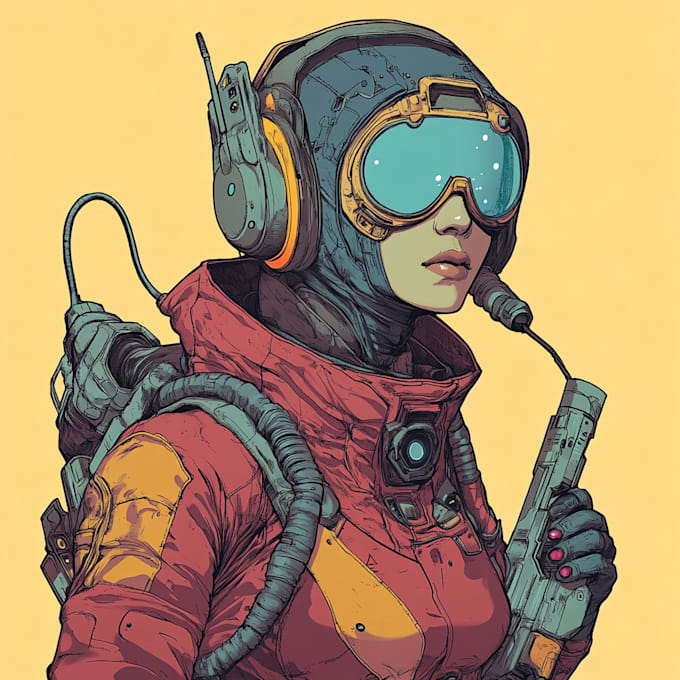 Draw a sci fi character illustration or sci fi character by Jaquoyaells ...
