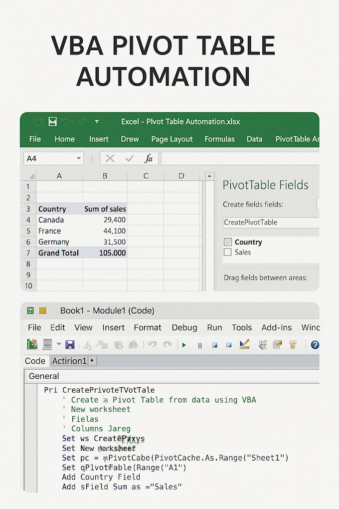 automate excel tasks with vba and pivot tables