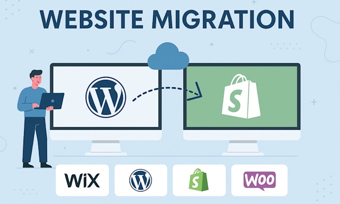 move migrate wordpress wix woocommerce  weebly to shopify website migration