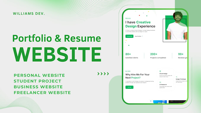 build your professional portfolio or resume website