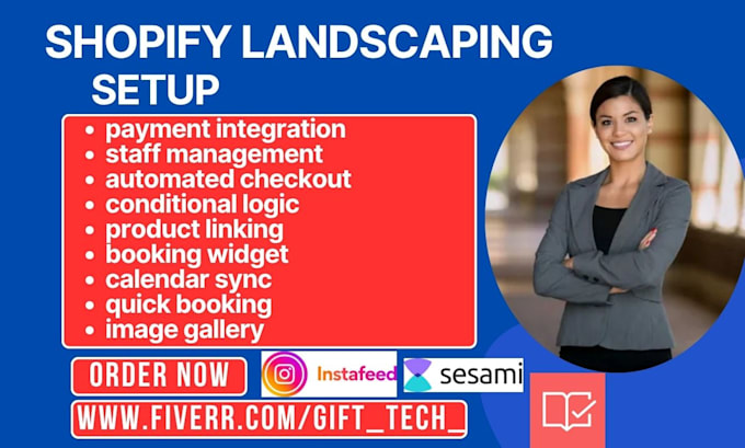 create a shopify landscaping sesami tipo bookthatapp instafeed lookbook gallery