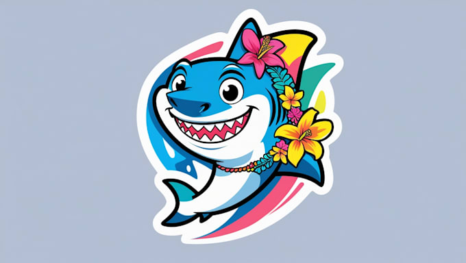 do creative shark mascot logo in 1 day
