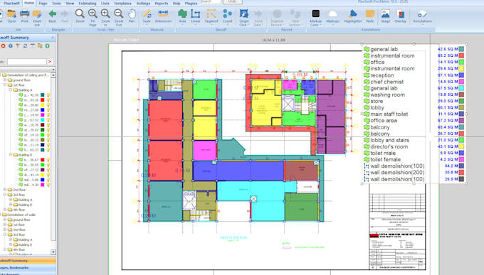 provide accurate finishes quantity takeoff using planswift