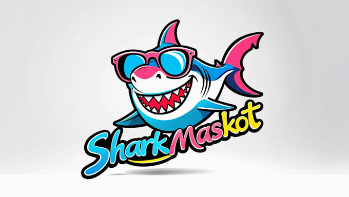 do creative shark mascot logo in 2 day