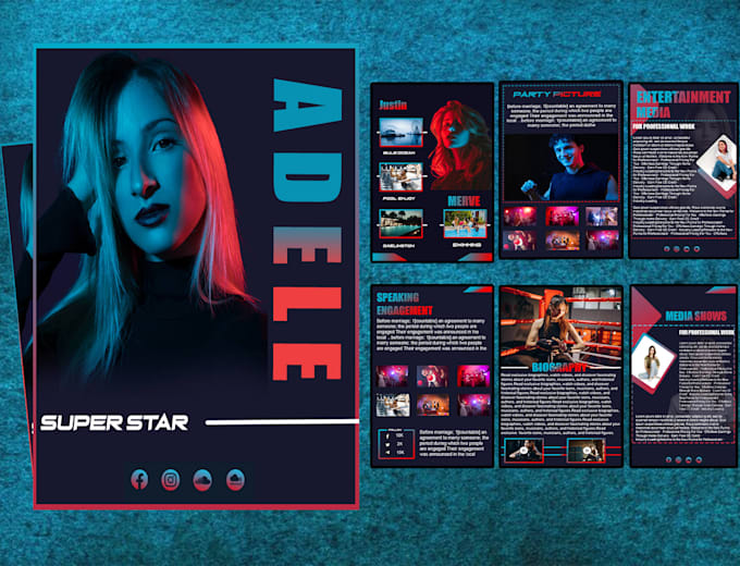 Design dj epk, media kit, press kit, speaker kit, one sheet by Asim_l