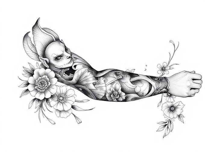 create custom tattoo design, tattoo sleeve