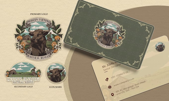 do awesome vintage retro hand drawn logo and full branding