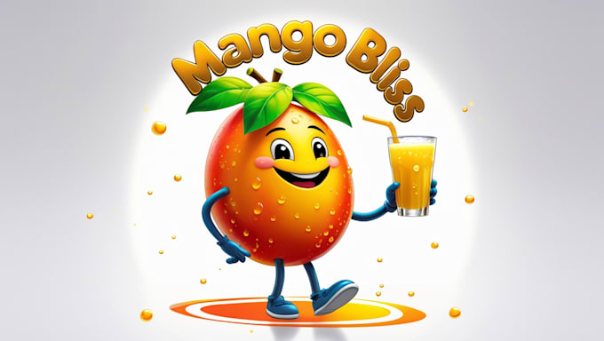 do mango drink lemonade juice mascot logo