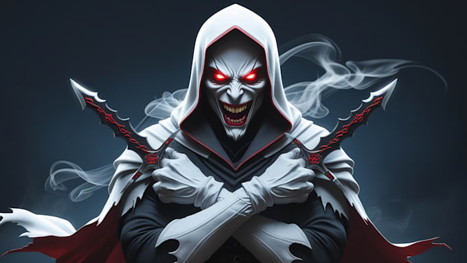 make unique ghost assasin logo with express delivery