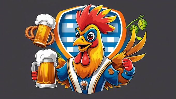 make oktoberfest chicken logo with source file in 12 hours