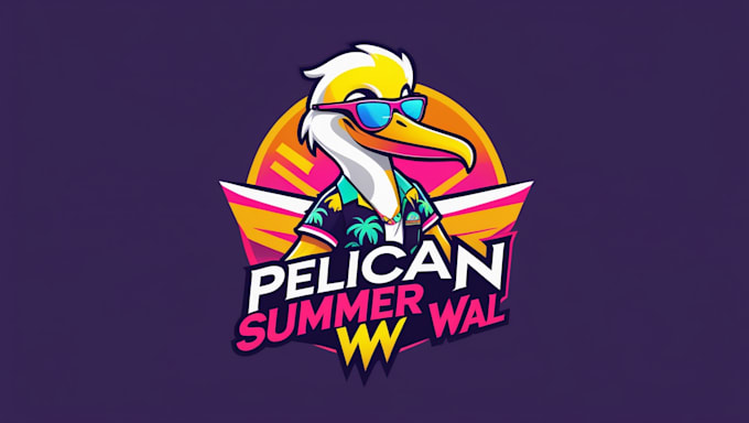 do amazing pelican summer logo with free source file
