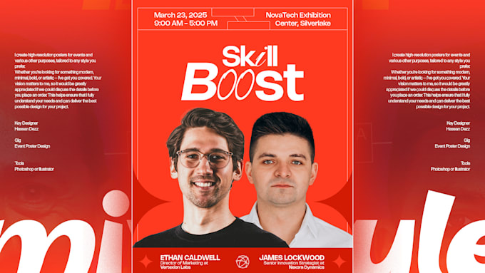 design professional corporate event posters for print and social media