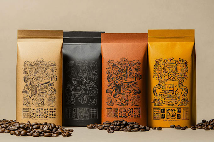 design coffee bag, coffee packaging and coffee label