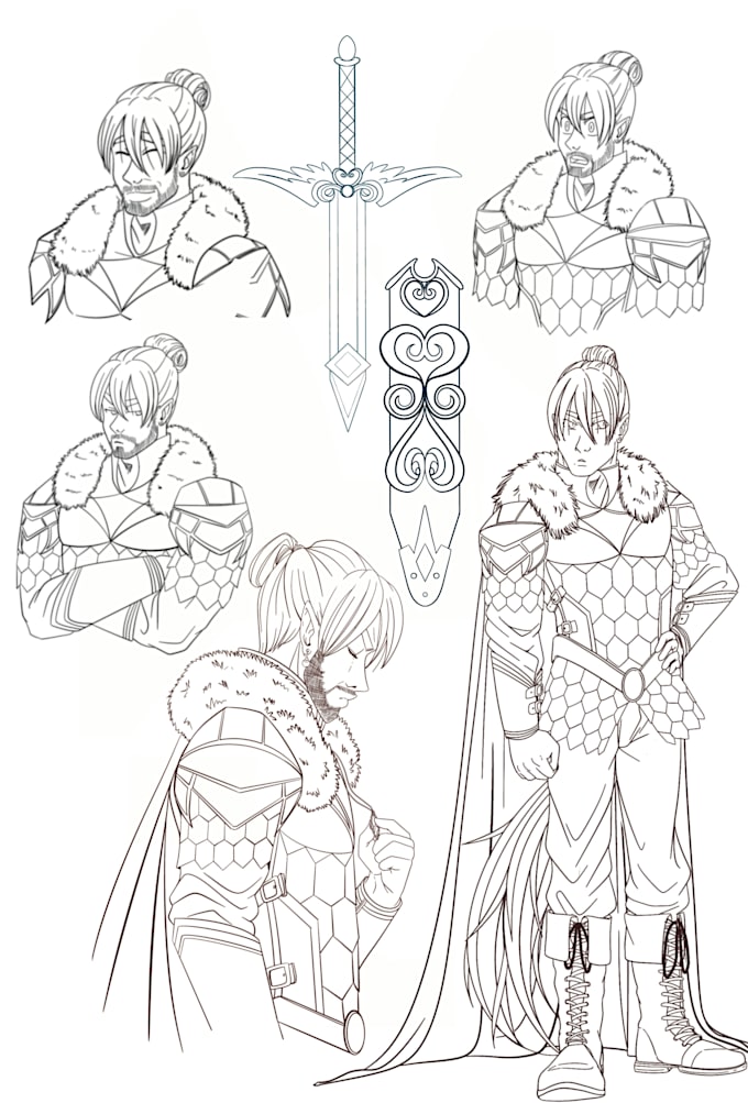 create detailed character concept art with personality