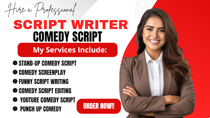 write funny youtube comedy scripts, skits, dark comedy, stand up routines