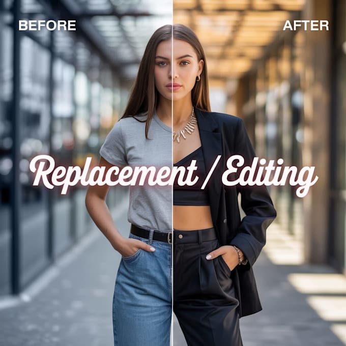 change outfit, color background or remove objects professionally