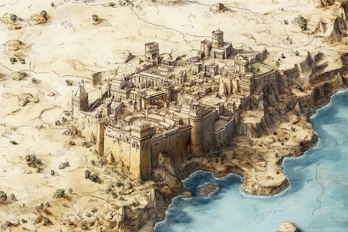 draw fantasy map illustration