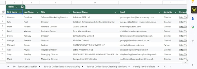 do data extraction, web research, and prospect list building