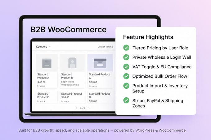 build a high converting woocommerce b2b or wholesale ecommerce website