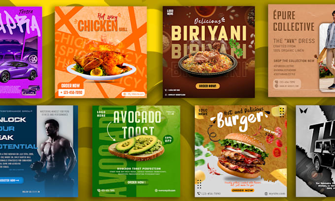 create cool designs for facebook, insta post and template