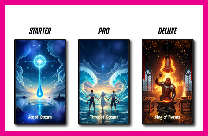 create custom tarot cards and oracle deck illustrations