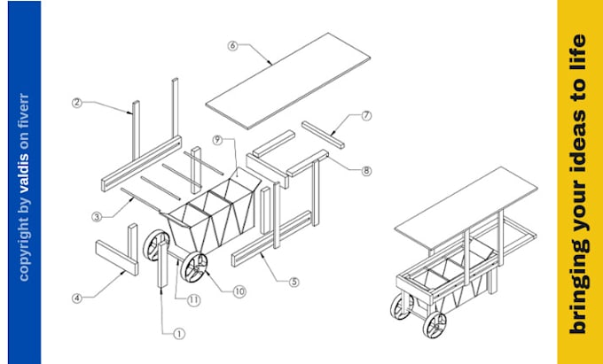 make 2d technical drawings autocad, mechanical drawing