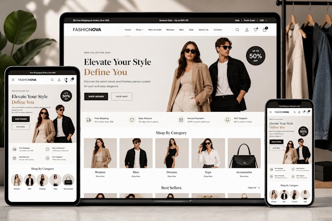 create a premium ecommerce store, woocommerce store, webshop that sells